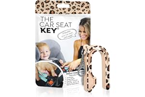 The Car Seat Key - Original Car Seat Key Chain Buckle Release Tool - Easy Unbuckle Opener Aid for Nails, Parents, Grandparents & Older Children by NAMRA Made in USA (1 Pack, Leopard)