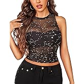 Avidlove Women Camisole Tops Sexy Mesh Tank Tops Cami Y2K See Through Undershirts Mini Going Out Top Lingerie
