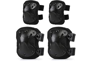 LIHAO Knee Pads Protector Adjustable Elbow Pads Cycling Ice Skating Mountain Climbing CS Equipment - Knee Pad 16 x19 cm/Elbow