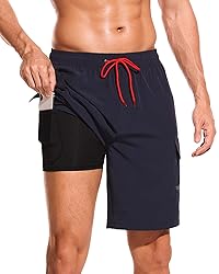 SILKWORLD Mens Swimming Trunks with Compression