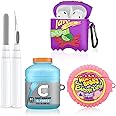Cute Case for Airpod 2/1 with Cleaner kit,3D Kawaii Silicone Airpod Case Cartoon Food Funny Protective Cover Accessories for Airpod 1&2 Gen Charging Case for Girls Boys[3Pack]
