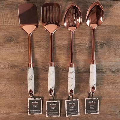 Buy Marble And Rose Gold Cooking Utensils By Ciroa Set Of 4 Copper And White Modern Kitchen Tools Online In Turkey B081j8t1bg