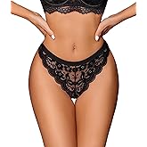 Avidlove Lace Thongs for Women Sexy Panties Bow Thong T Back Low Waist Breathable Underwear