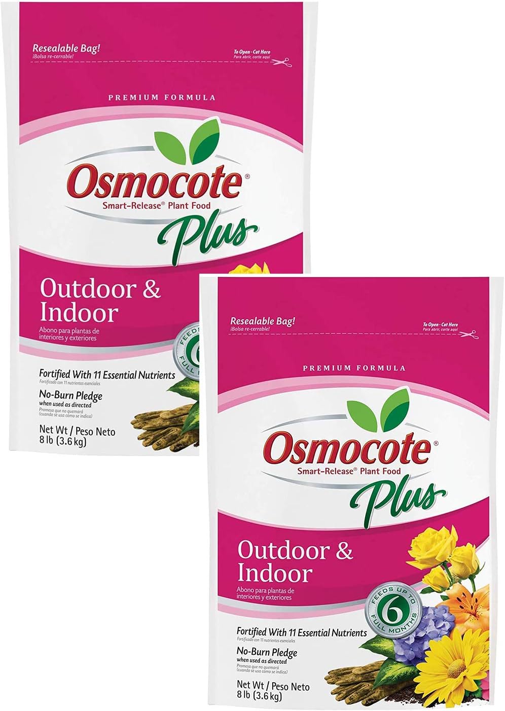 Osmocote Smart-Release Plant Food Plus Outdoor & Indoor, 2 Pack of 8 lbs (Limited Edition)