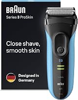 Braun Series 3 ProSkin 3040s Shaver Wet Dry Pop Up Trimmer Black Blue