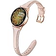 GEAK Slim Leather Bands Compatible with Samsung Galaxy Watch 7 40mm 44mm/Watch 5 Pro 45mm/Galaxy Watch 6/Watch 5 4 44mm 40mm/Galaxy Watch 4 Classic 46mm 42mm/Watch 3 41mm, 20mm Watch Band for Women