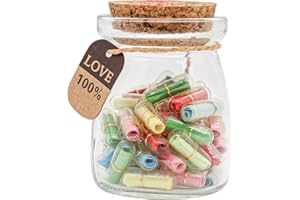 KBFUSHI Capsule Letters Message in a Bottle - Cute Things Gifts for Boyfriend Girlfriend - Love Letter for Anniversary, Birthday,Valentines Day, Mother's Day Gift (Mixed Color 50pcs)