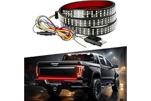 4WDKING Truck Tailgate Light Bar, 60" Triple Row LED Strip with Red Brake White Reverse Amber Turn Signal for Pickup Trailer SUV RV Van ATV UTV