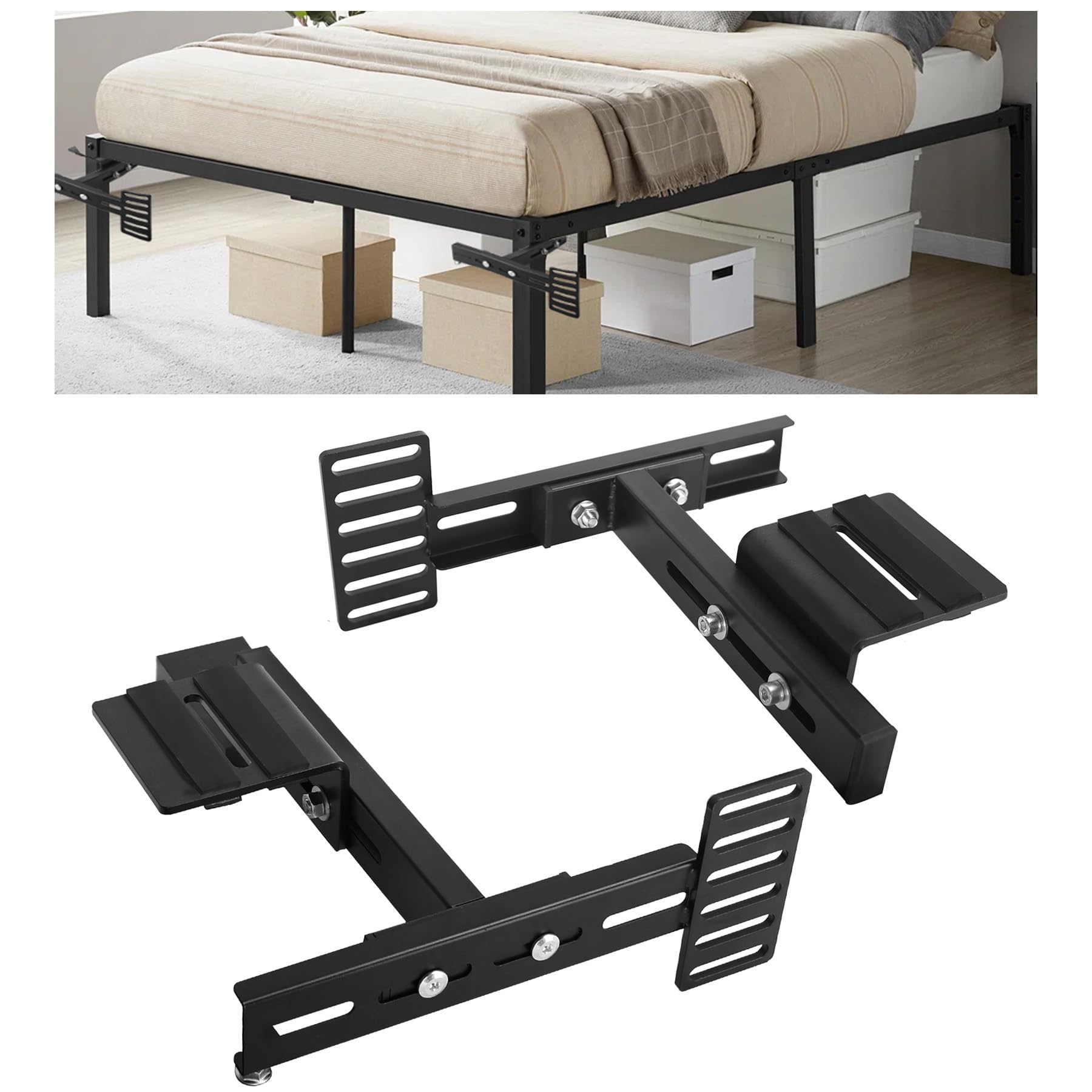 Photo 1 of Adjustable Bed Headboard Brackets Kit - Heavy Duty Headboard Brackets with Hardware, Easy Installation