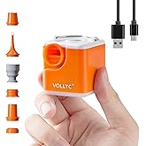 VOLLYC Air Pump for Inflatables with 2400mAh Battery & Camping Light | Ultra Powerful Mini Electric Air Pump, Portable Campin