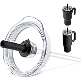 Prurex Replacement Straw Lid - Leak - Proof Press - Fit Cover for REDUCE 40 oz & 50 oz Tumblers with Handle, Hydro Flask 24 oz Mug, 28 oz All - Around Tumbler, 32/40 oz Travel Tumblers (Black)