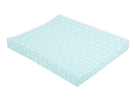 KraftKids Bezug für Keilwickelauflage weiße Pfeile auf Mint, Wickelunterlage-Bezug aus 100% Baumwolle, Wickelbezug in 50 x 70