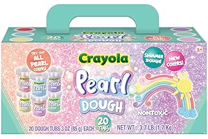 Crayola Pastel Play Dough With Pearl Special Effects - 20 Tubs of 3oz Pearlized Sparkle in 6 Colors | Non-Toxic for Home, Par