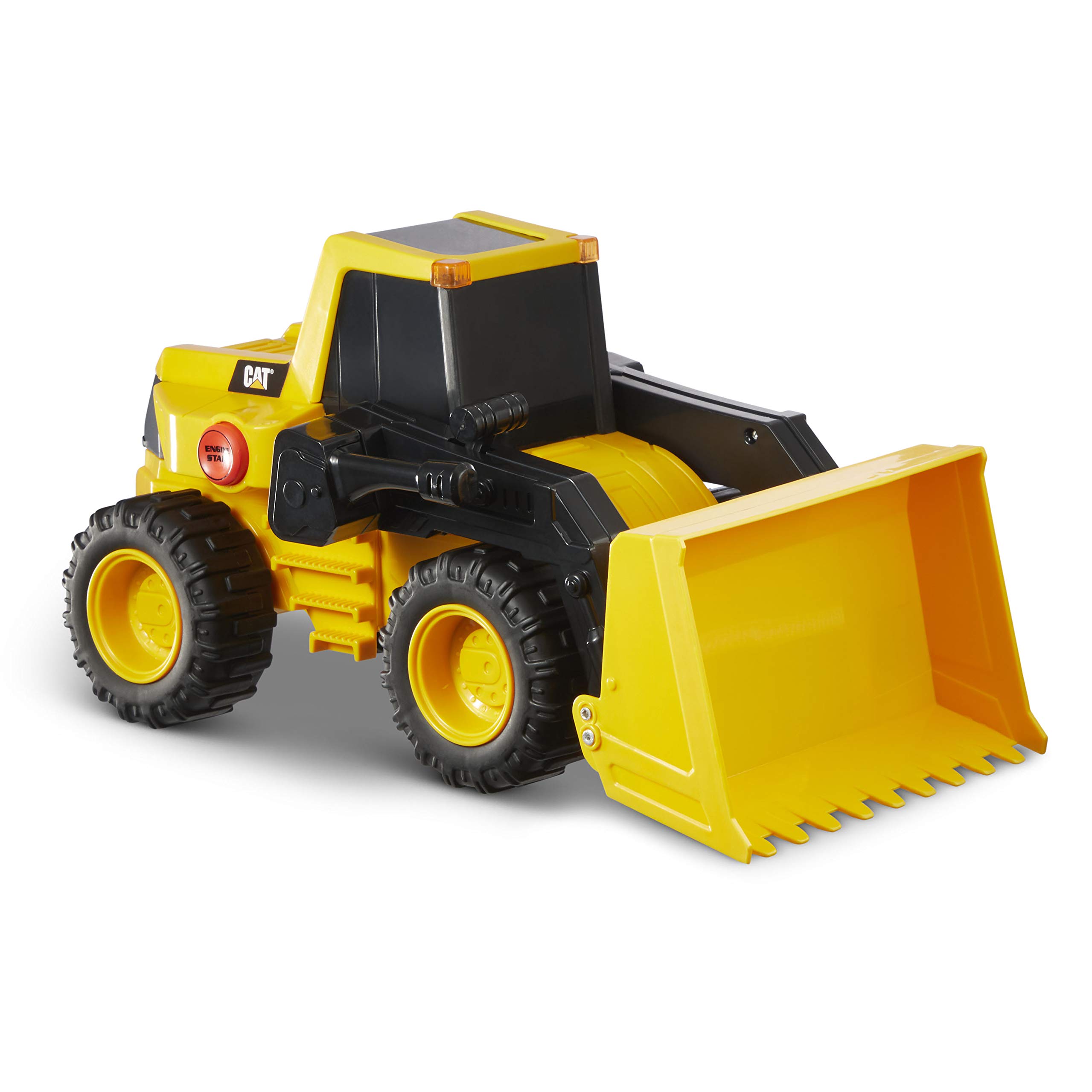 CAT Construction Toys, 11.5" Power Haulers Front Loader, Realistic Lights & Sounds, Motion Drive Technology, Working Features, and Interactive Play for Ages 3+, Yellow