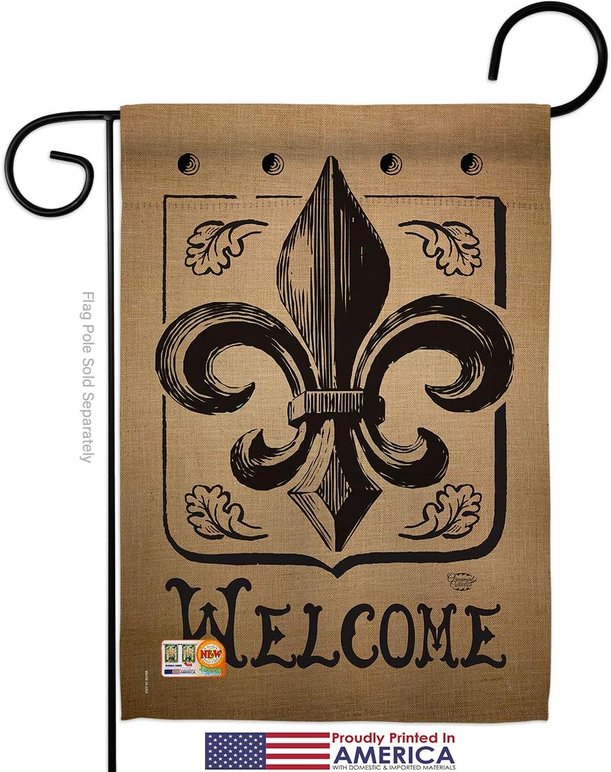 fleur de lis living patio furniture on Amazon Com Ornament Collection Fleur De Lys Welcome Garden Flag Country Living Vintage Flower Lily Lis French Party Mardi Small Decorative Gift Yard House Banner Made In Usa 13 X 18 5