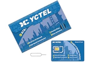 YCTEL Data Only SIM Card with 1GB Trial, 5G/4G LTE for Mobile WiFi Hotspot, Router, Tablet, Laptop & IoT Devices, 3-in-1 SIM 