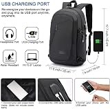WENIG Anti-Theft Laptop Backpack 15.6 Inch USB Port Water Resistant Travel Bag view 2