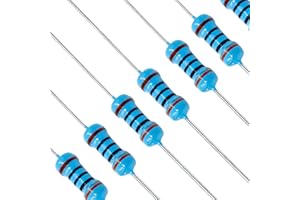 QeeaHuuo 6 Values 60PCS Resistor Kit, 1/4w (0.25Watt) ±1% ±50ppm/℃ Copper Pin Metal Film 100 Ohm/120 Ohm/220 Ohm/470 Ohm/1K Ohm/10K Ohm Resistor