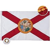 Bradford Embroidered Florida Flag 5x8 ft Vivid Color Florida State Flags for Outdoor Heavy Duty, Sunshine State Flags for Home Decoration with 3 Brass Grommets