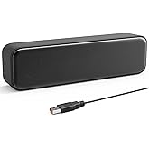 [Upgraded] USB Computer /Laptop Speaker with Stereo Sound & Enhanced Bass, Portable Mini Sound Bar for Windows PCs, Desktop C