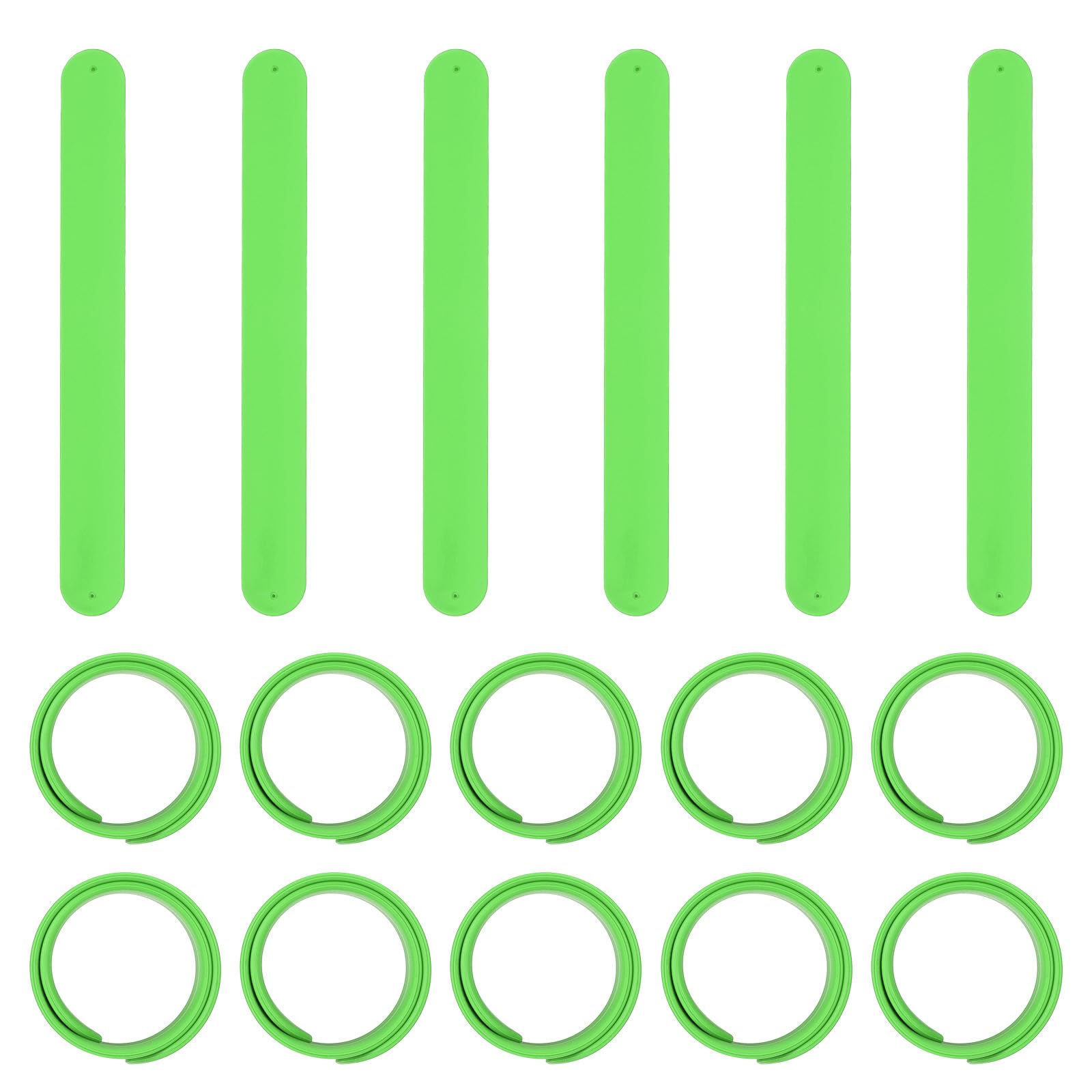 PATIKIL Slap Bracelets 8.5" x 1", 16 Pcs Silicone Slap Bracelet Bulk Blank Snap Band Soft Wristband for Party Favor DIY Gifts Classroom Birthday Crafts, Green