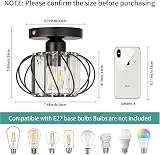 FRIDEKO HOME Modern Crystal Ceiling Light Fixture Industrial 2 Pack Black view 2
