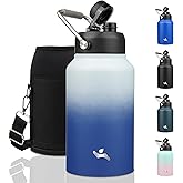 Konokyo Jug with Handle,87 oz Insulated Water Bottle with Carrying Pouch, Double Wall Vacuum Stainless Steel Metal Bottle,Sky