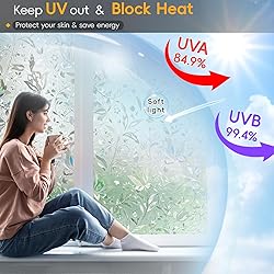 Rainbow Window Privacy Film Decorative, Stained