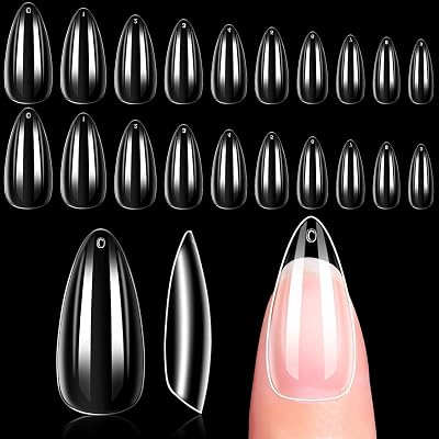 Makartt Short Almond Nail Tips 500Pcs 10 Sizes Clear Full Cover