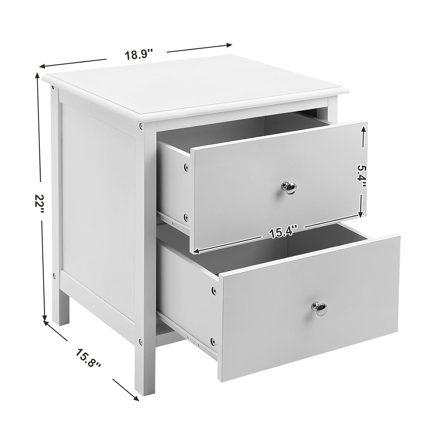 Brown Rdn08br Living Room Songmics Nightstand With 2 Drawers 48 X 40 X 56 Cm Bedroom Organiser Modern Style Bedside Or Sofa Side Table Bedside Tables