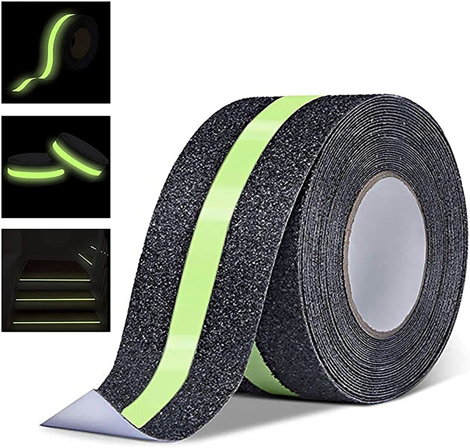 KAHEIGN 10m x 5cm Anti-Slip Grip Tape, Glowing in Dark Non Slip Adhesive Stair Treads High Traction Safety Grit Tape for Stairs Steps Decking Indoor Outdoor