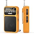 PRUNUS J-555 Pocket Radio AM FM USB-C Charging& Battery Operated, Excellent Reception& Clear Speaker and Headphone Jack, Back Clip, Flashlight, Transistor Radios, Portable Radio AM FM, Mini Radios