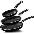 Utopia Kitchen Nonstick Cookware 3 Piece Set, Nonstick Frying Pans with Induction Bottom, 8, 9.5 & 11 Inches Frying Pans with Bakelite Handles, PFOA Free, Black