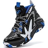 VITUOFLY Kids Basketball Shoes Boys Air Cushion Sneakers Girls Mid Top School Hoops Shoes Non-Slip Outdoor Sports Running Gym Comfortable Durable Little Kid/Big Kid