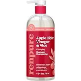 RENPURE Apple Cider Vinegar &amp; Aloe Clarifying Shampoo, Dull Hair, 24oz | Plant-based* care removes residue and oil without stripping for fresh, shinier, and healthy looking strands after every wash