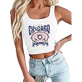 Baseball Tank Top Women Baseball Mom Crop Top Sport Team Fans Knit Shirts Softball Sleeveless Crop Tops
