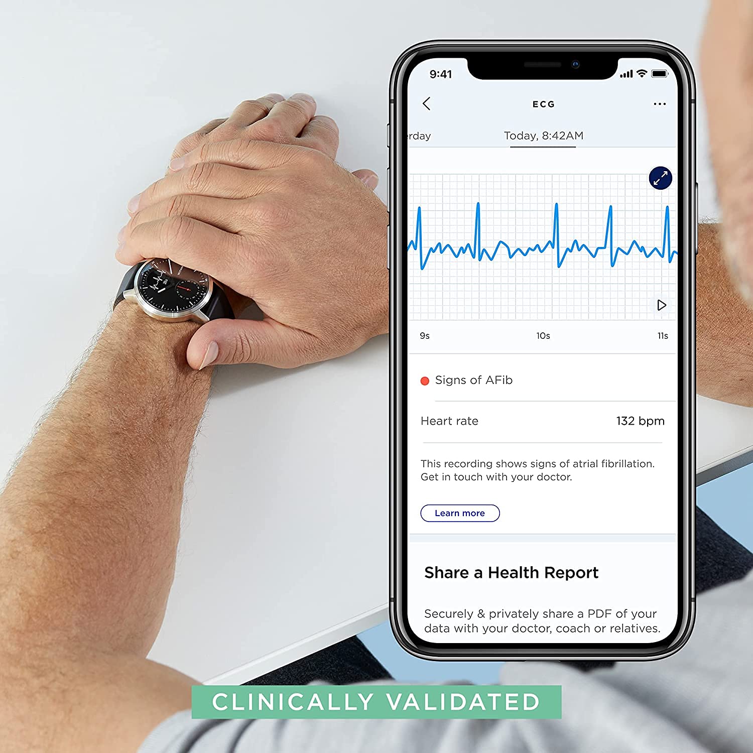 Withings Withings ScanWatch Hybrid Smartwatch with ECG, Heart Rate Monitor and Oximeter