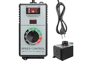 LUNEY High-Capacity AC Motor Speed Controller 120V 15A 4000W - Universal Variable Speed Regulator with Advanced Overload Protection & Bright LED Display for Fans, Power Tools & More
