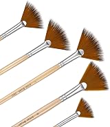 Prasacco 5 Pieces Fan Brush Set Nylon Hair Wooden Handle Painting Brushes view 1