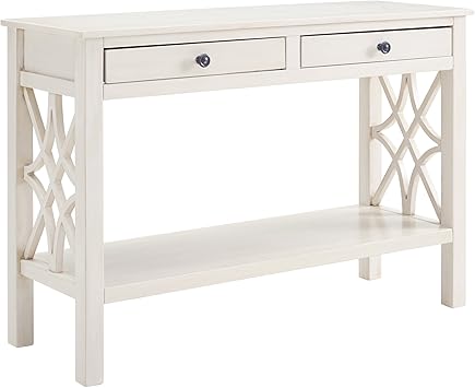 Amazon Com Linon Console Table Antique White Kitchen Dining
