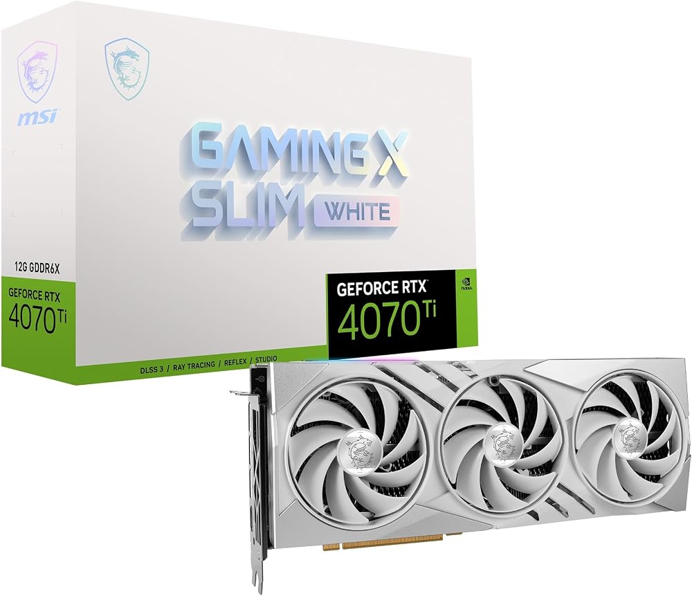 MSI Gaming RTX 4070 Ti Gaming X Slim White 12GB GDDR6X Graphics Card