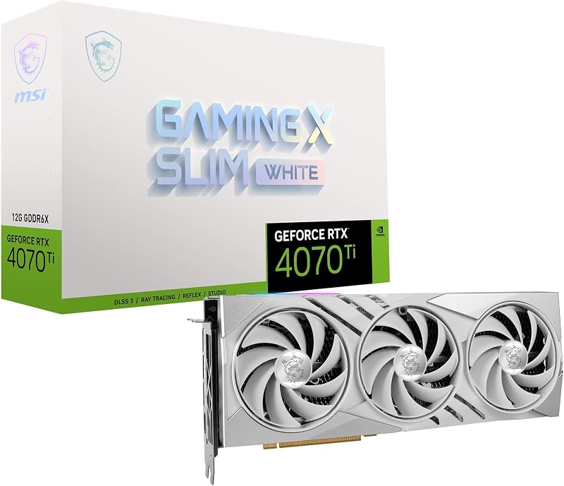 MSI Gaming RTX 4070 Ti Gaming X Slim White 12GB GDDR6X Graphics Card
