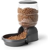 Petmate Replendish Gravity Dog Feeder, 5lbs, Microban Antimicrobial Base | Gravity Pet Treat Dispenser with Wide Mouth Bowl, 100% BPA Free