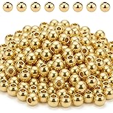 600pcs 2mm 14K Gold Beads Round Gold Plated Beads for Jewelry Making Brass Smooth Gold Spacer Bead for Jewelry DIY Crafts Long-Lasting Seamless Loose Beads for Necklace Bracelet