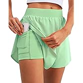 K-Swiss 2 in 1 Women's Running Shorts - Athletic Shorts with Liner Pockets for Gym Workout Yoga