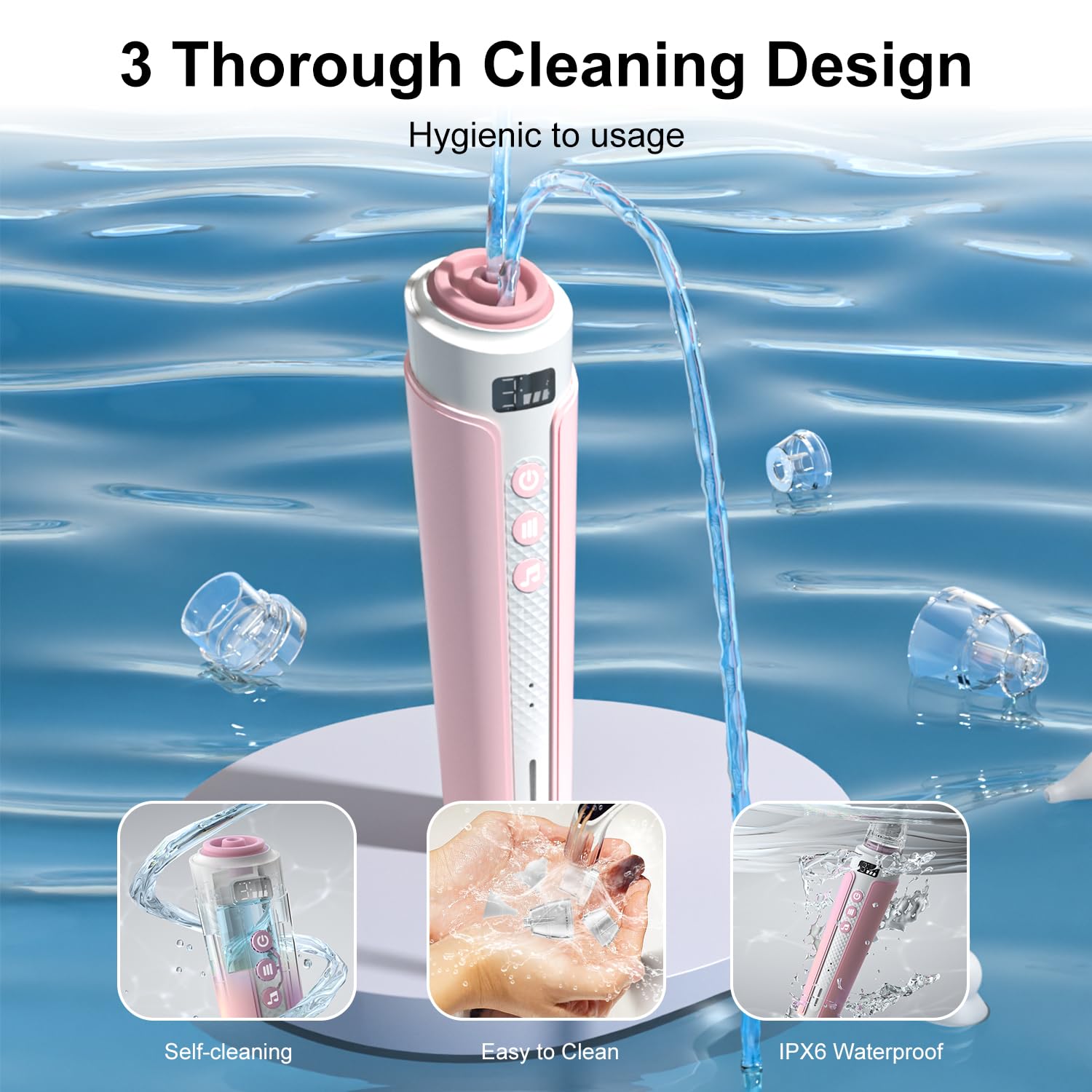 Wonder Living Electric Nasal Aspirator for Baby, Nose Sucker for Baby with IPX6 Waterproof, Self-Cleaning, Adjustable Nose Suction for Toddlers, Built-in Music & Light Soothing, Pink