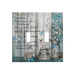 Vintage Teal Butterfly Inspirational Quotes Wood