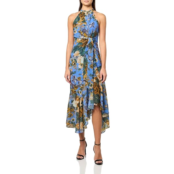 knee length dresses for ladies Aidan Mattox Spread Collar Short Sleeve Front Button Floral Jacquard Midi  Fit & Flare Dress