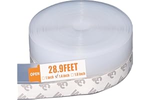 BRUIEFPAP 28.9 Ft Weather Stripping Door Seal Strip Tape,Silicone Draft Stopper,Self Adhesive Shower Door Bottom Seal, Insulation Strip for Frame Windows and Glass Gaps (Transparent, 35mm)