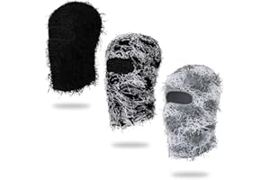 MGBPEI Distressed Balaclava Ski Mask for Men/Women Knitted Full Face Ski Mask Windproof Neck Warmer
